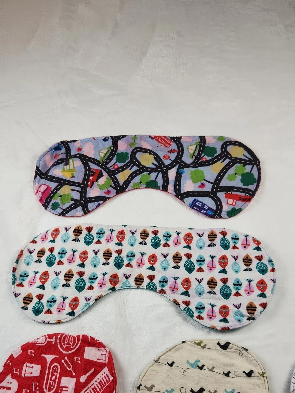 Set of 6 Baby Burp Cloths / Bibs - Soft Flannel Reversable.